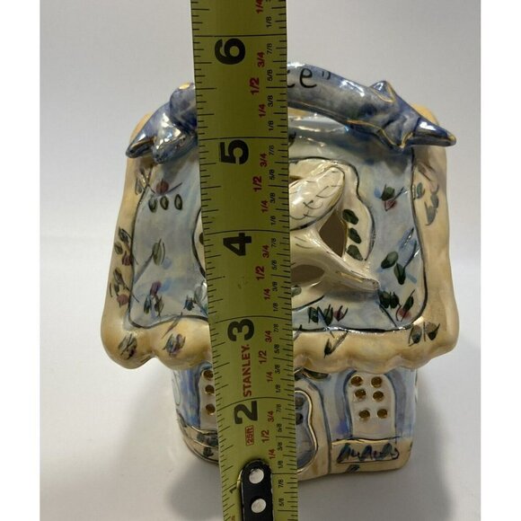 Vintage Blue Sky 2001 Heather Goldmine ‘Peace’ Cottage Tea-light Candleholder - Picture 10 of 12